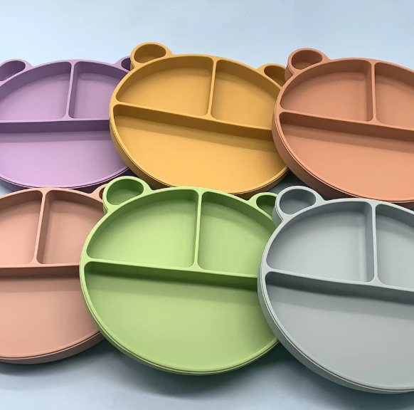 儿童硅胶餐盘防摔辅食碗